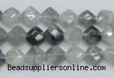 CCQ207 15.5 inches 8*8mm faceted diamond cloudy quartz beads