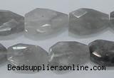 CCQ225 15.5 inches 14*20mm faceted freeform cloudy quartz beads