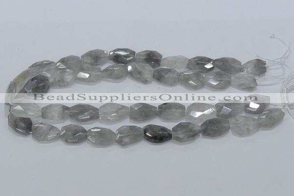 CCQ225 15.5 inches 14*20mm faceted freeform cloudy quartz beads