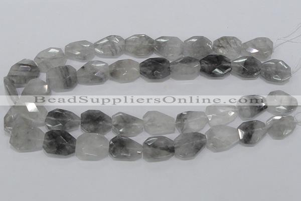 CCQ226 15.5 inches 16*22mm faceted freeform cloudy quartz beads