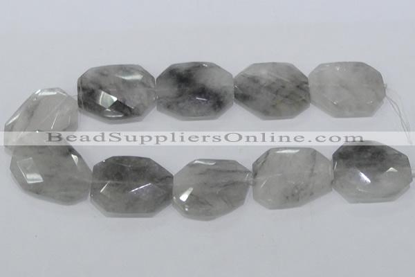 CCQ230 15.5 inches 30*40mm faceted freeform cloudy quartz beads