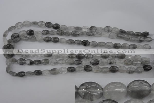 CCQ243 15.5 inches 8*10mm oval cloudy quartz beads wholesale