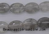 CCQ244 15.5 inches 12*16mm oval cloudy quartz beads wholesale