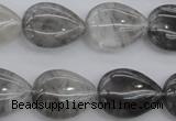 CCQ254 15.5 inches 15*20mm flat teardrop cloudy quartz beads