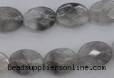 CCQ265 15.5 inches 12*16mm faceted oval cloudy quartz beads