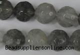 CCQ316 15.5 inches 16mm faceted round cloudy quartz beads wholesale