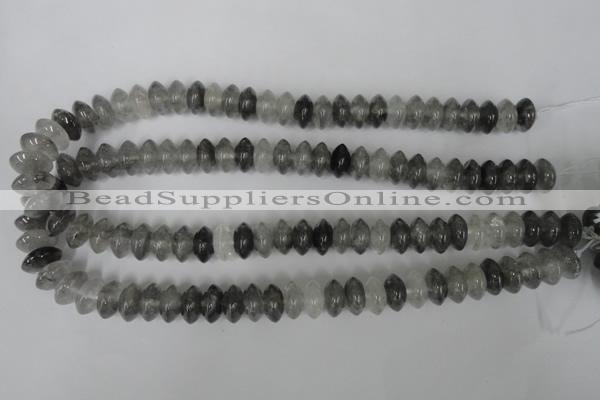 CCQ328 15.5 inches 7*13mm rondelle cloudy quartz beads wholesale