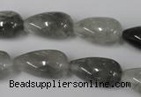 CCQ342 15.5 inches 12*22mm teardrop cloudy quartz beads wholesale