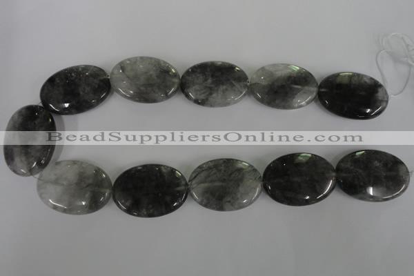 CCQ393 15.5 inches 25*35mm oval cloudy quartz beads wholesale