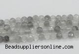 CCQ57 15.5 inches 4mm faceted round cloudy quartz beads wholesale