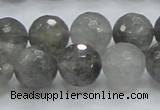 CCQ62 15.5 inches 14mm faceted round cloudy quartz beads wholesale