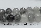 CCQ77 15.5 inches 8*10mm faceted rondelle cloudy quartz beads wholesale