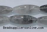 CCQ85 15.5 inches 10*30mm rice cloudy quartz beads wholesale