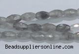 CCQ90 15.5 inches 6*10mm faceted rice cloudy quartz beads wholesale