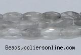 CCQ91 15.5 inches 6*12mm faceted rice cloudy quartz beads wholesale