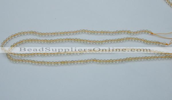 CCR01 15.5 inches 4mm round natural citrine gemstone beads wholesale