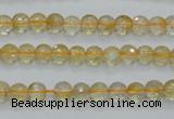 CCR03 15.5 inches 6mm faceted round natural citrine gemstone beads