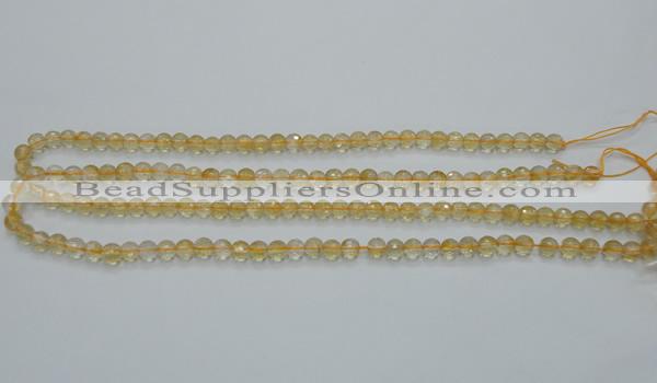 CCR03 15.5 inches 6mm faceted round natural citrine gemstone beads