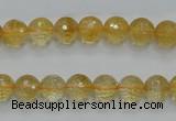 CCR04 15.5 inches 8mm faceted round natural citrine gemstone beads