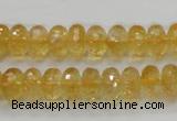 CCR09 15.5 inches 6*10mm faceted rondelle natural citrine gemstone beads