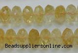 CCR11 15.5 inches 8*14mm faceted rondelle natural citrine gemstone beads