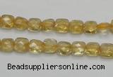 CCR12 15.5 inches 7*7mm faceted square natural citrine gemstone beads