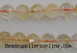 CCR155 15.5 inches 10mm faceted round natural citrine beads