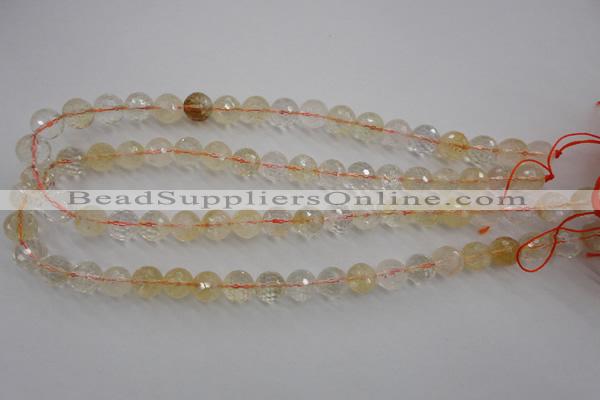 CCR155 15.5 inches 10mm faceted round natural citrine beads