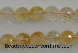 CCR156 15.5 inches 11mm faceted round natural citrine beads