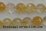 CCR158 15.5 inches 13mm faceted round natural citrine beads