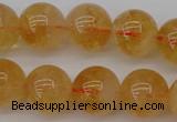 CCR168 15.5 inches 12mm round natural citrine beads wholesale