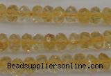 CCR173 15.5 inches 4*6mm faceted rondelle natural citrine beads