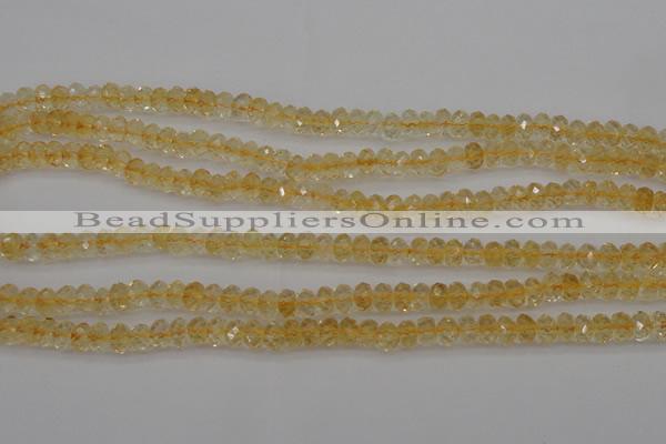 CCR173 15.5 inches 4*6mm faceted rondelle natural citrine beads