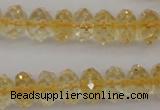 CCR174 15.5 inches 5*8mm faceted rondelle natural citrine beads