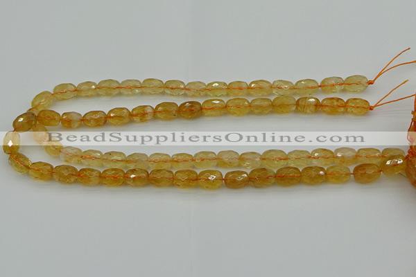 CCR178 15.5 inches 8*12mm faceted drum citrine gemstone beads