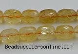 CCR179 15.5 inches 10*12mm faceted drum citrine gemstone beads