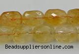 CCR180 15.5 inches 11*14mm faceted drum citrine gemstone beads