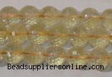 CCR203 15.5 inches 10mm faceted round natural citrine gemstone beads