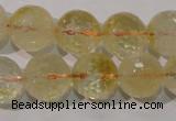 CCR205 15.5 inches 14mm faceted round natural citrine gemstone beads