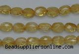 CCR21 15.5 inches 6*7mm faceted oval natural citrine gemstone beads