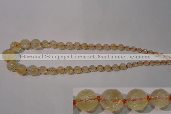 CCR210 15.5 inches 6mm - 14mm faceted round natural citrine beads