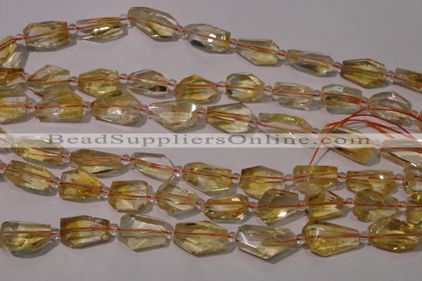 CCR222 15.5 inches 10*14mm – 12*16mm faceted nuggets natural citrine beads