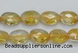 CCR23 15.5 inches 10*14mm faceted oval natural citrine gemstone beads