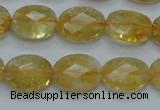 CCR24 15.5 inches 12*16mm faceted oval natural citrine gemstone beads