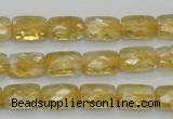 CCR27 15.5 inches 8*12mm faceted rectangle natural citrine beads