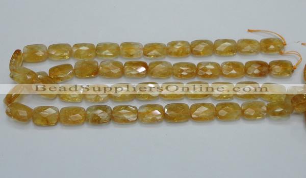 CCR29 15.5 inches 12*16mm faceted rectangle natural citrine beads