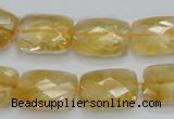 CCR30 15.5 inches 13*18mm faceted rectangle natural citrine beads