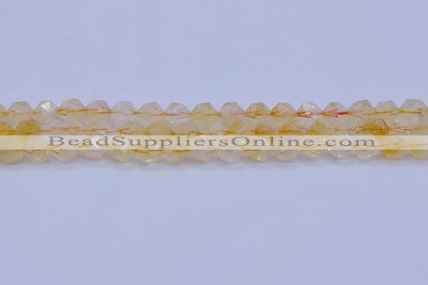 CCR312 15.5 inches 8mm faceted nuggets citrine gemstone beads