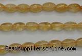 CCR32 15.5 inches 6*8mm faceted rice natural citrine gemstone beads