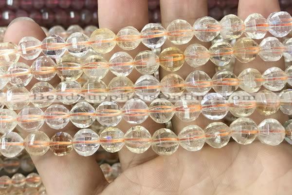 CCR323 15.5 inches 10mm faceted round natural citrine beads